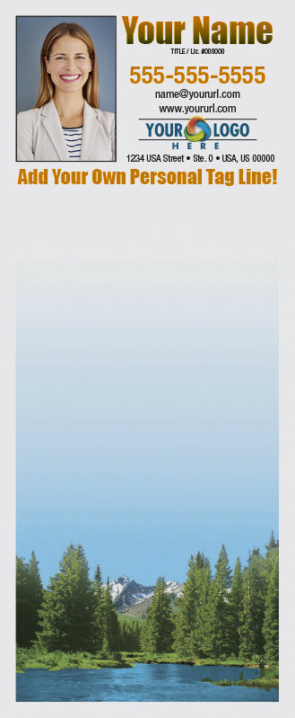 Full Color Custom Notepads | Mountain Behind Trees, Lines?: Please Choose, Page Count: 25 Sheets per pad, Quantity: 250