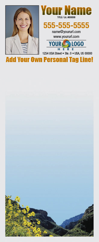 Full Color Custom Notepads | Yellow Flower Mountain, Lines?: Please Choose, Page Count: 25 Sheets per pad, Quantity: 250
