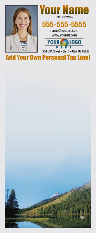 Full Color Custom Notepads | Mountain Lake Trees, Lines?: Please Choose, Page Count: 25 Sheets per pad, Quantity: 250