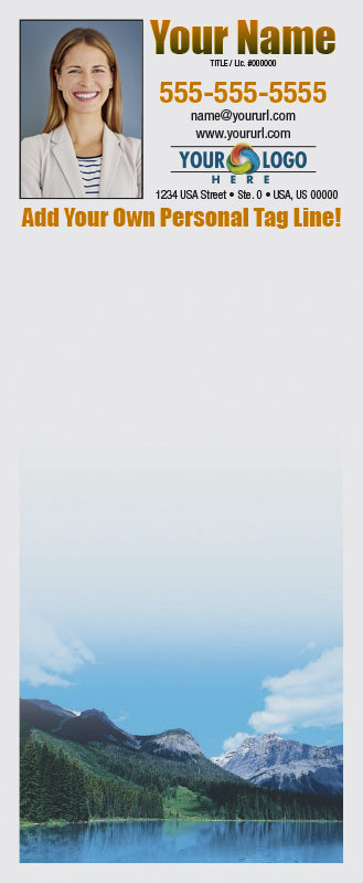 Full Color Custom Notepads | Blue Lake Pine Trees, Lines?: Please Choose, Page Count: 25 Sheets per pad, Quantity: 250