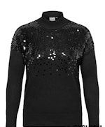 CARALBA LS SEQUINS HIGH NECK KNT