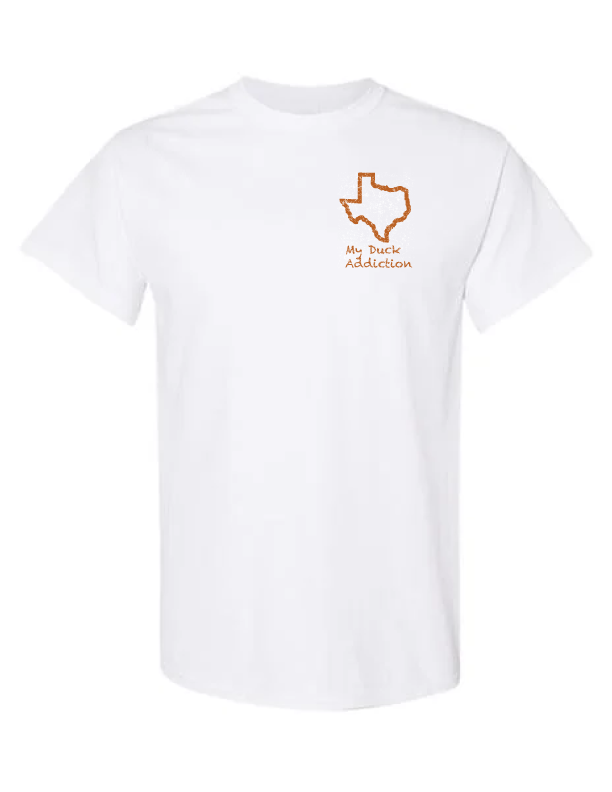 Texas My Addiction Stamp Duck Hunting Graphic Tee