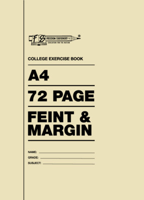 College Exercise Book 72 pages A4 F/M - Single