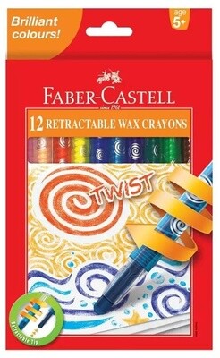 Faber-Castell 12 Retractable Wax Crayons