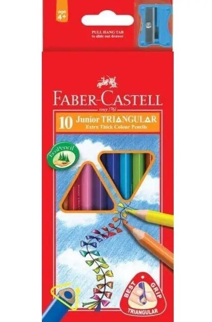 Faber-Castell 10 Junior Triangular Extra Thick color Pencils