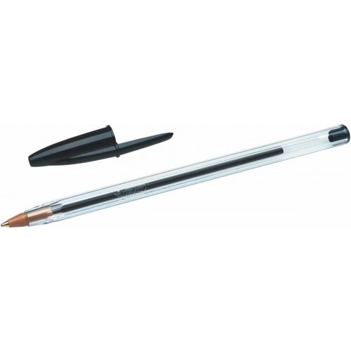 BIC Cristal Original Smudge Free Ballpoint Pen Assorted Colors, Colour: Black