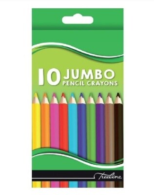 10 Jumbo Pencil Crayons
