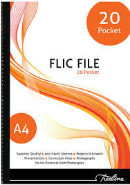 Flic File with Welded Spine 20 Micron- A4 - 20 Pocket