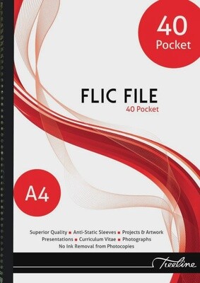 Flic File with Welded Spine 20 Micron- A4 - 40 Pocket