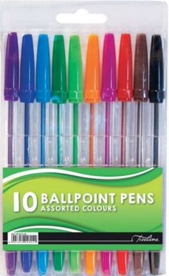 Treeline Ballpoint Pens 10 pack assorted colours