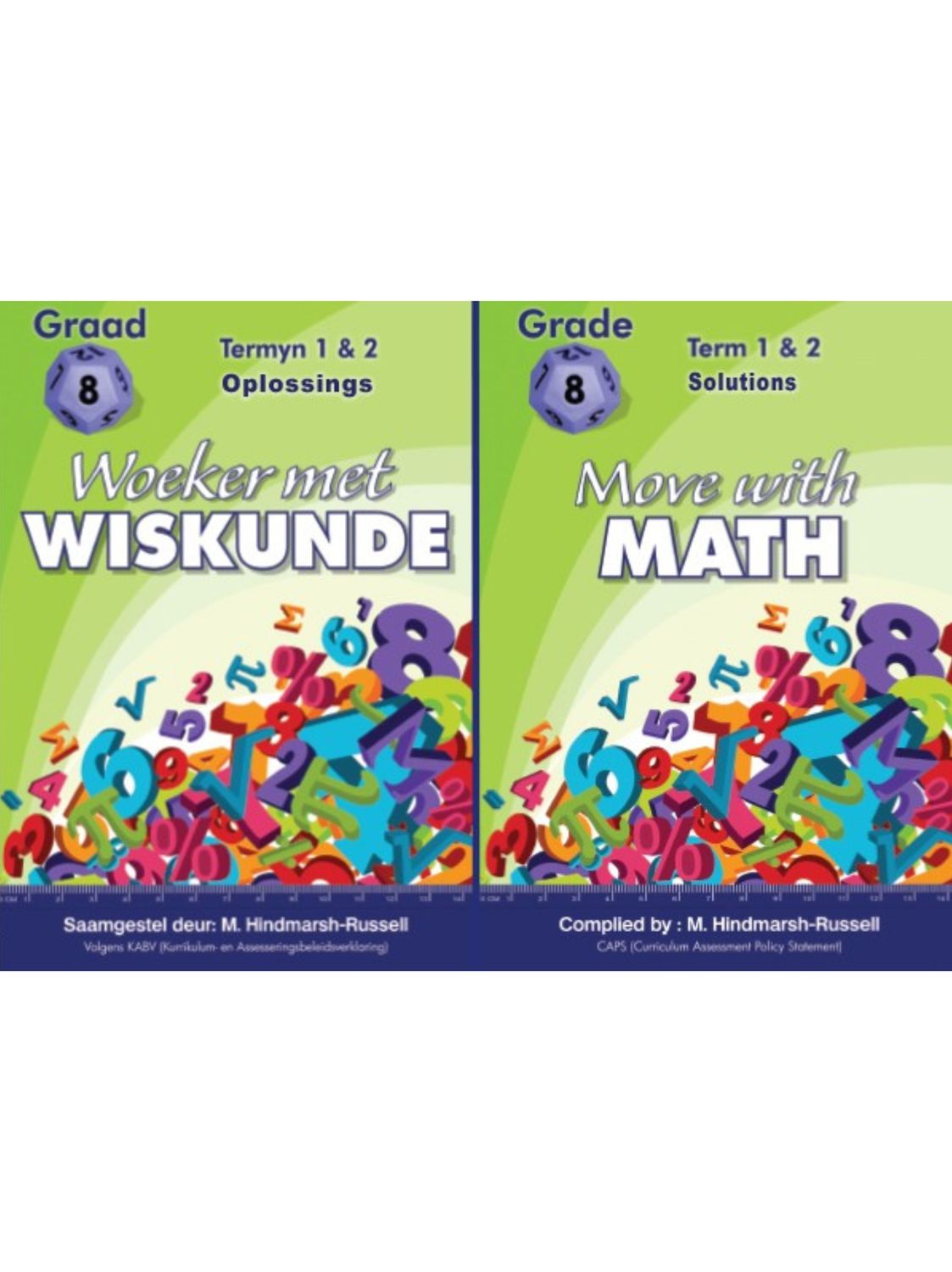 Woeker met Wiskunde / Move with Math Gr 8 Kwartaal/Term 1 &amp; 2 Oplossings/Solutions