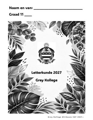 Afrikaans EAT Diktaat Graad 11 - Letterkunde