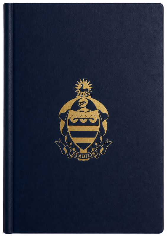 Grey College Book Cover with Logo Print - Navy