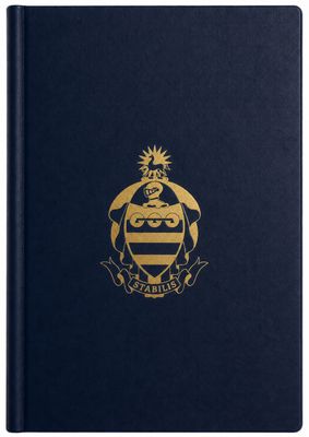 Grey College Book Cover with Logo Print - Navy