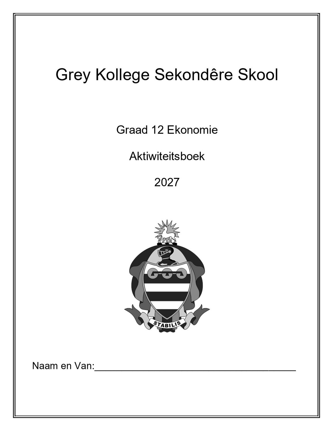 Ekonomie Aktiwiteitsboek Gr. 12
