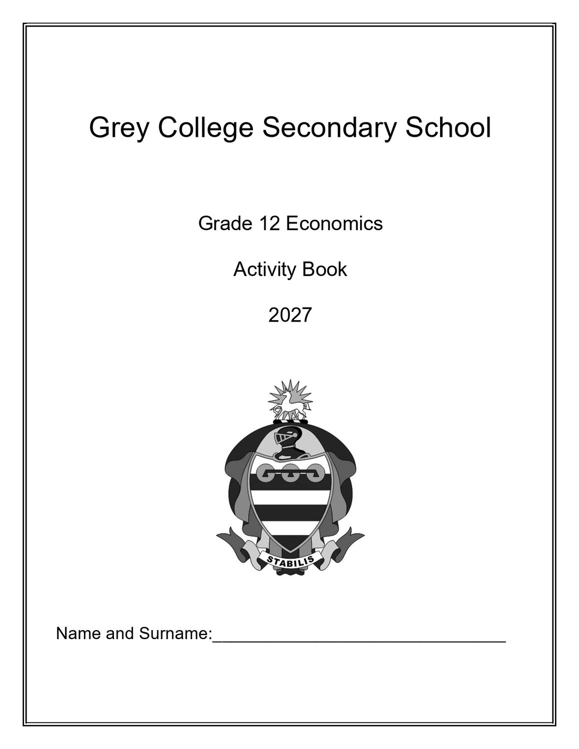 Economics Activity Book Gr. 12