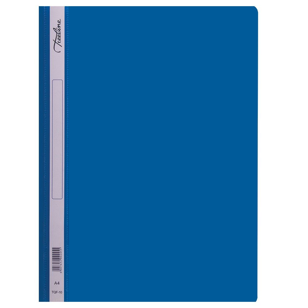 Quotation Folder - PVC Clear Front Colour Back with Side Strip Label &amp; Filing Mechanism - Single, Colour: Blue