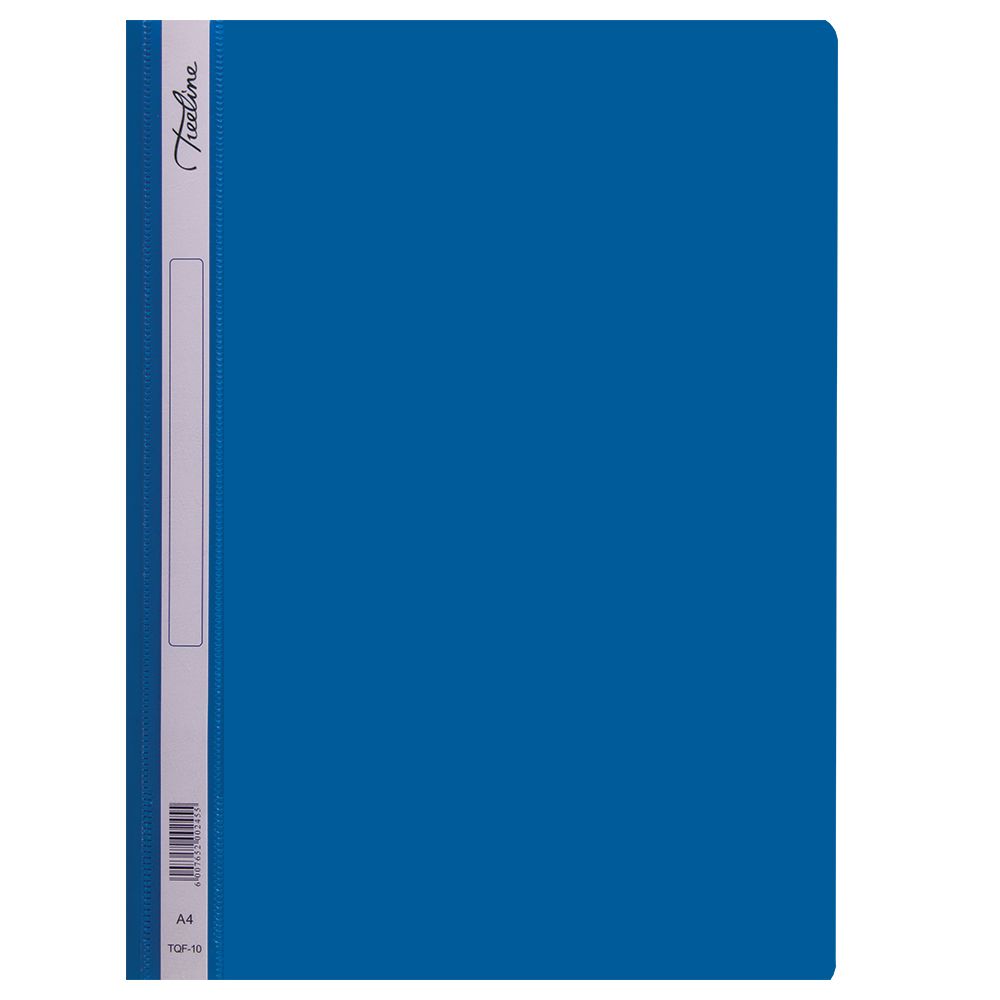 Quotation Folder - PVC Clear Front Colour Back with Side Strip Label &amp; Filing Mechanism - Single, Colour: Blue