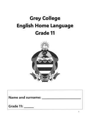 English HL Notes Grade 11 - Language