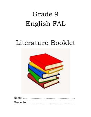English FAL Notes Grade 9 - Literature Reader