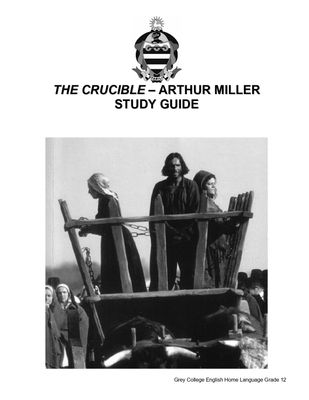 English HL Notes Grade 12 - Crucible Notes