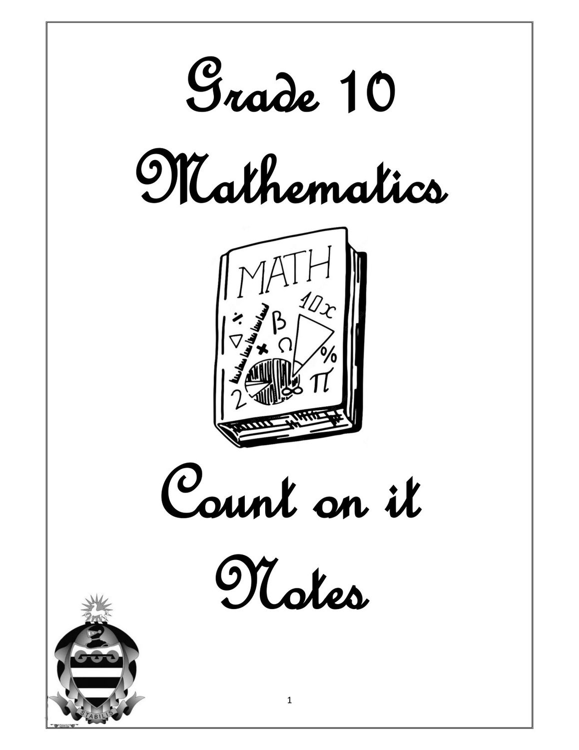 Mathematics Notes Grade 10