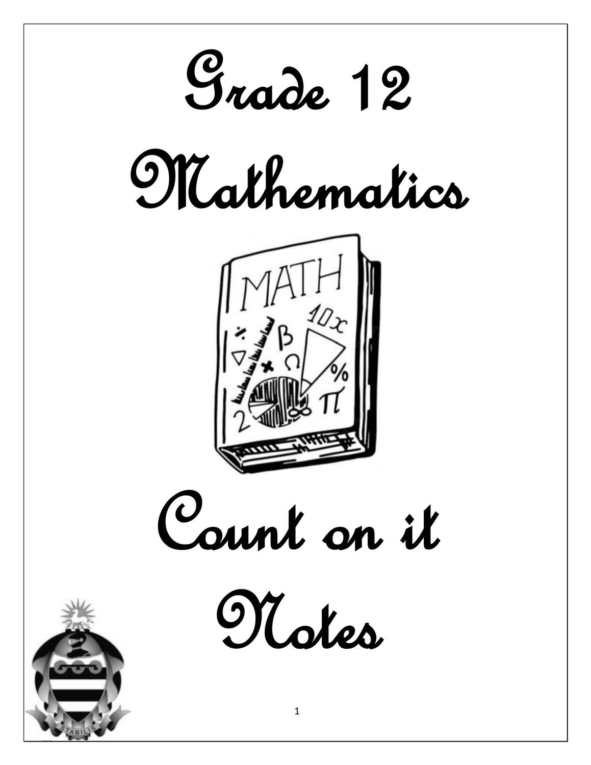 Mathematics Notes Grade 12