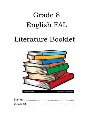 English FAL Notes Grade 8 - Literature Reader