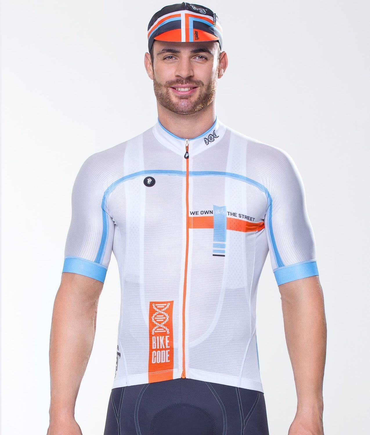 Short Sleeve Jersey - Bike Code White Orange