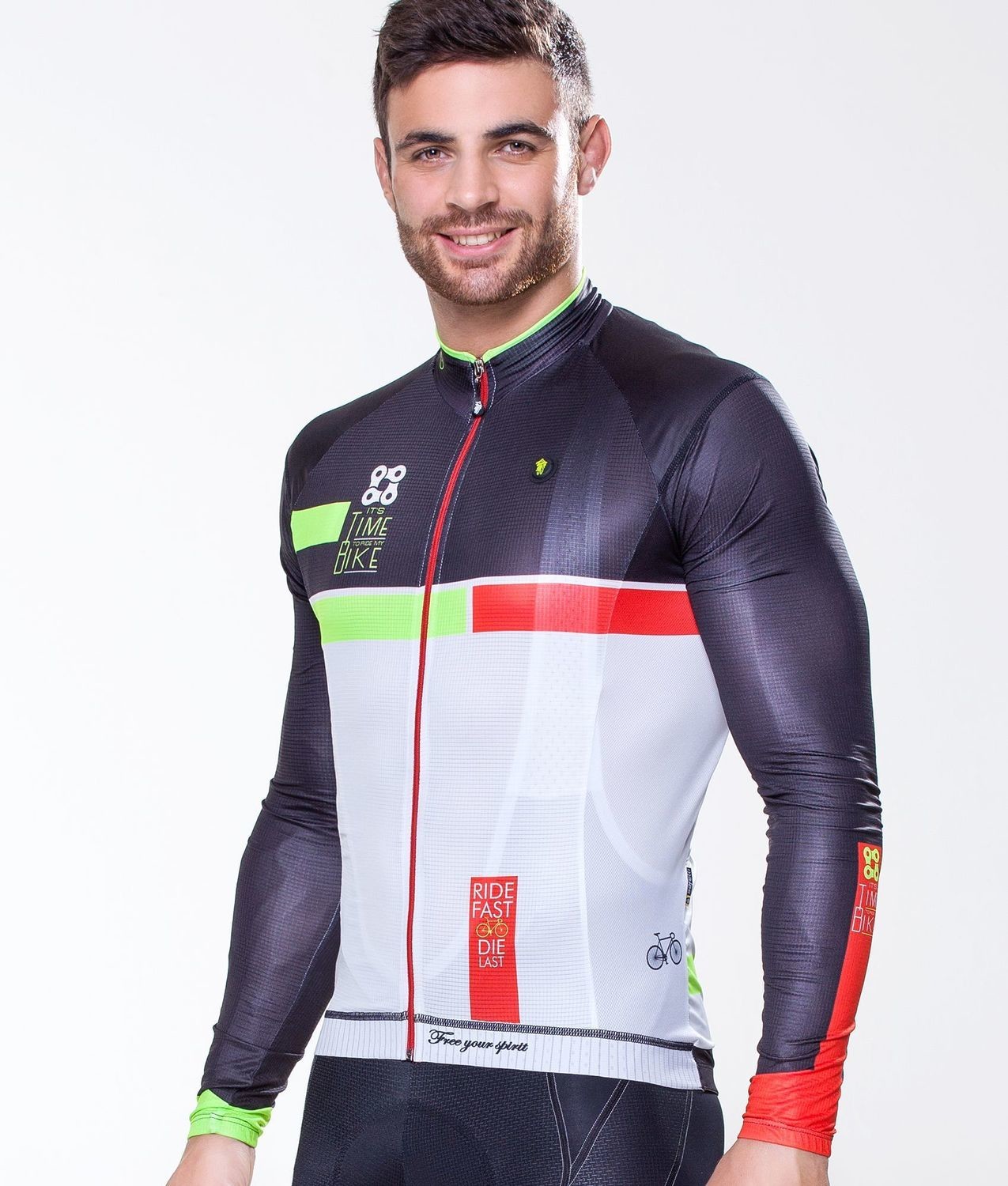Long Sleeve Jersey - Time to Ride Red