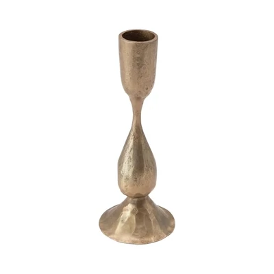 HAND - FORGED METAL TAPER HOLDER WITH ANTIQUE FINISH