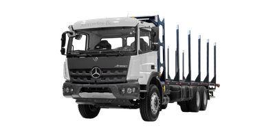Caminhão MB 3133 6x4 24/25 Plataforma Transtora Florestal AIZI Com Redução nos Cubos