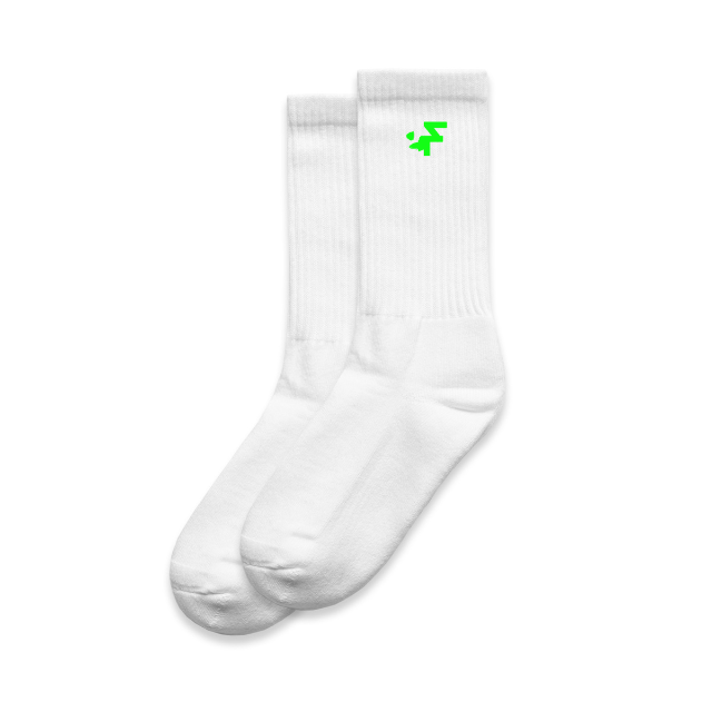 Fly 'F' Socks White