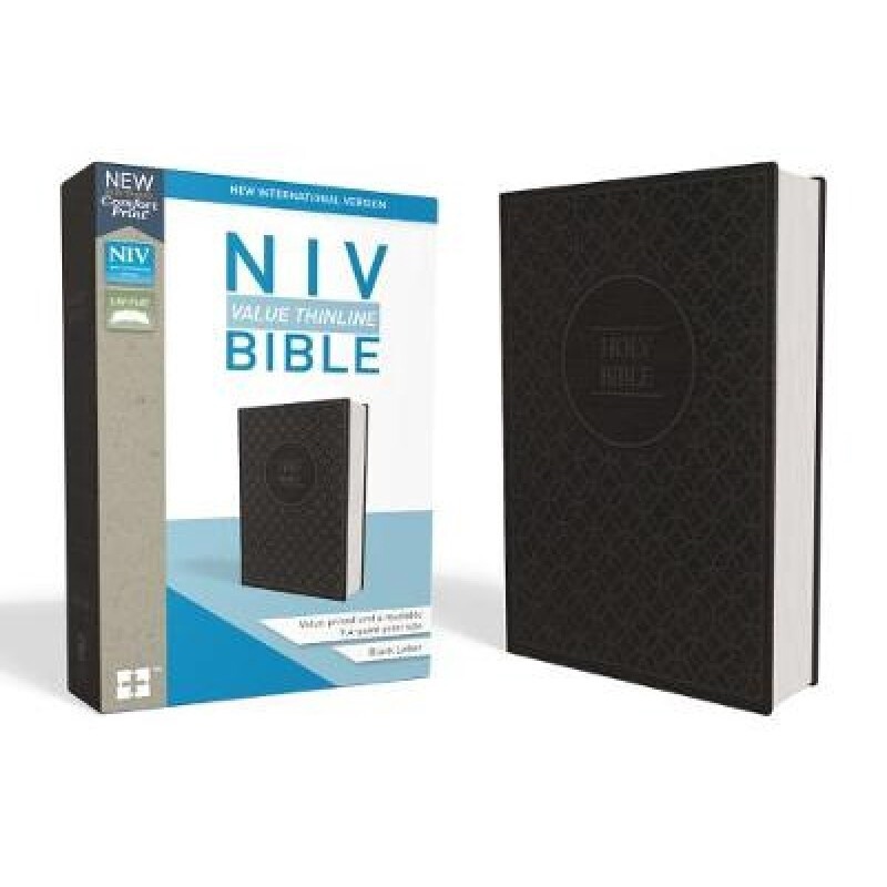 NIV Value Thinline Bible, Grey/Black