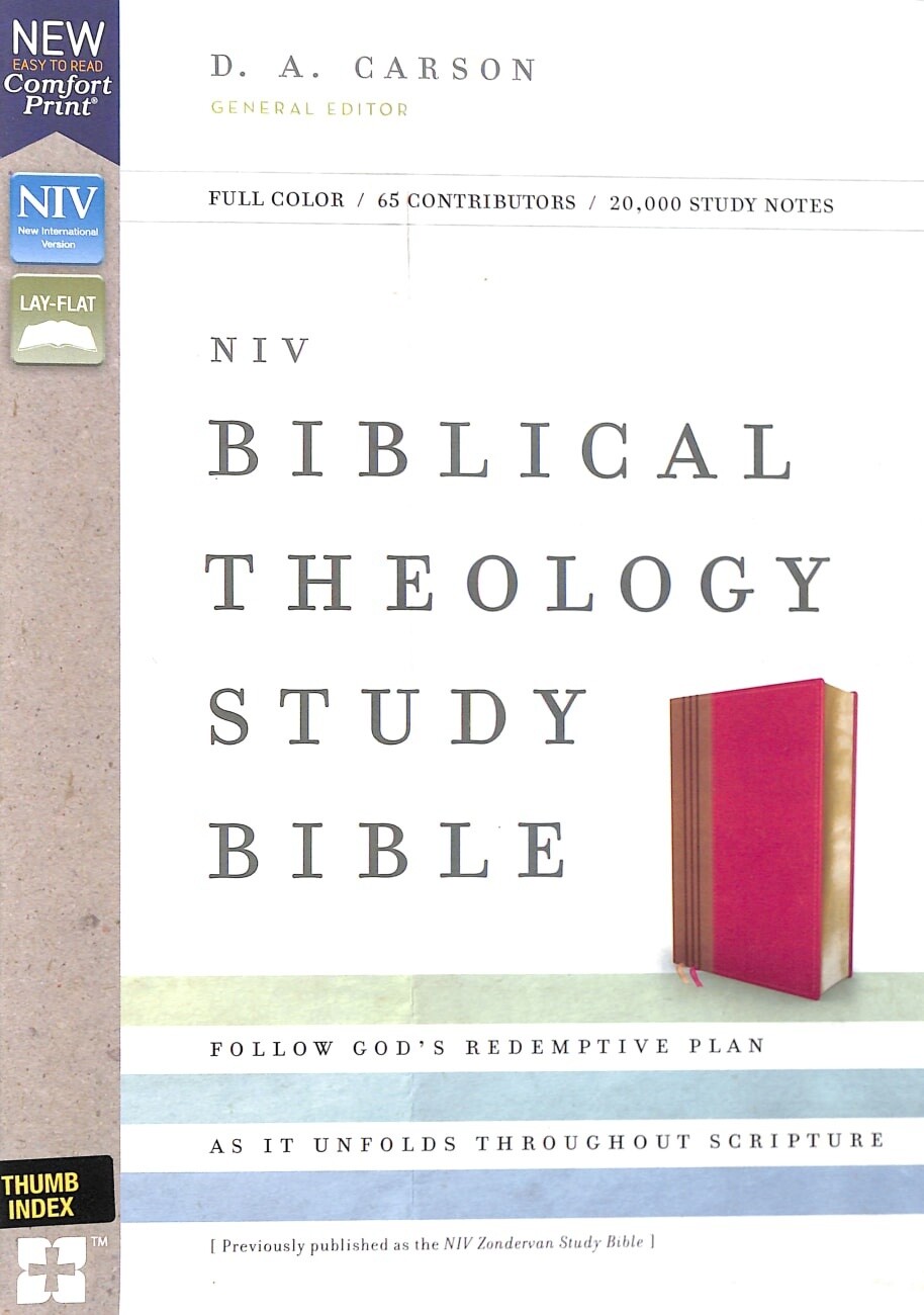 NIV, Biblical Theology Study Bible, Leathersoft, Pink/Brown, Comfort Print