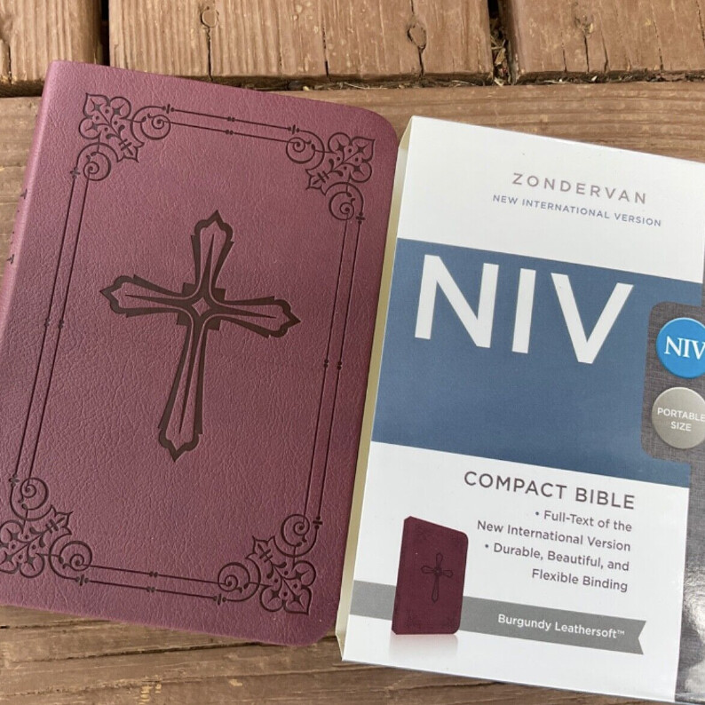 NIV Compact Bible Portable Size, Burgundy, Italian Duo-Tone