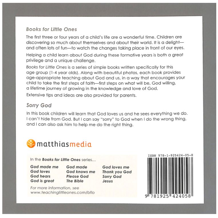 Sorry God (Books For Little Ones Series)