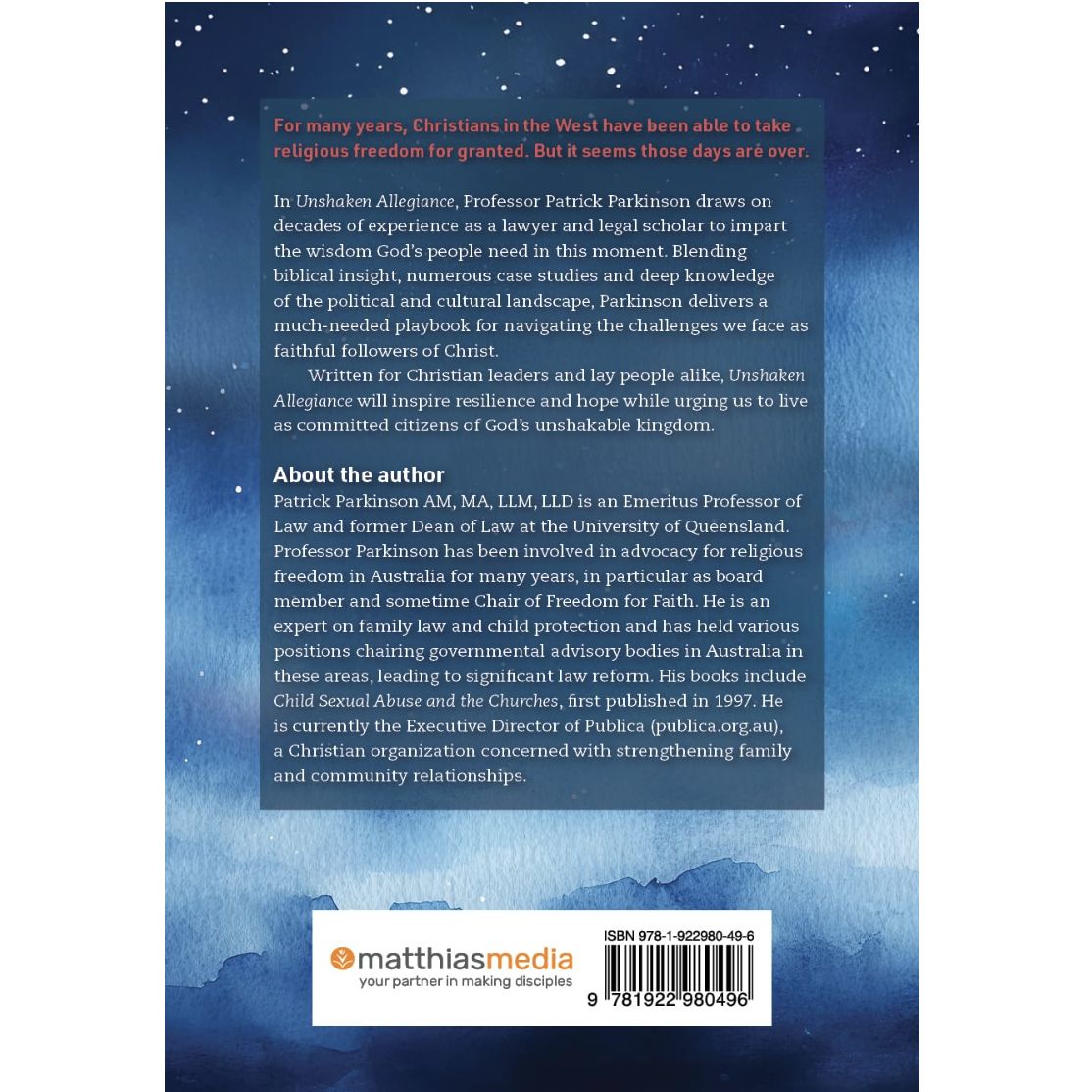 Unshaken Allegiance: Living wisely as Christians with diminishing religious freedoms