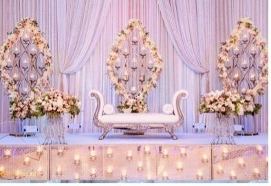 Diamond Shape Candle Holder w/ Floral Mix