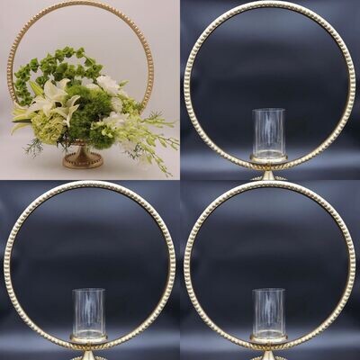 Circular Gold Design Candle Holder