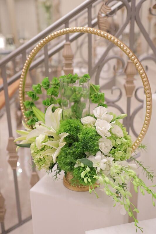 Circular Gold Design with Floral
