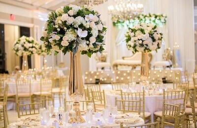 Large Gold Glass Centerpiece