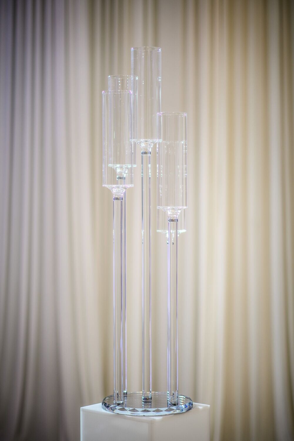 Medium Contemporary Glass Candelabra