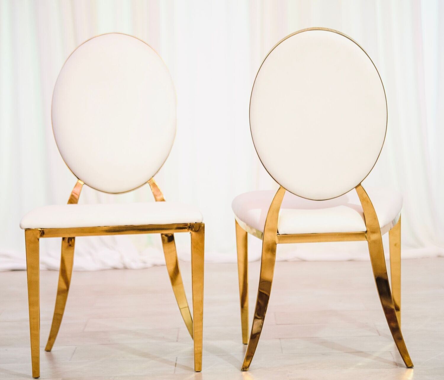 Gold and White Louie Chair