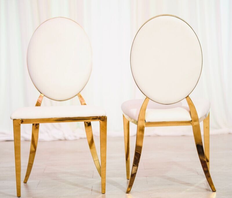 Gold and White Louie Chair