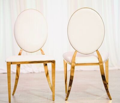 Gold and White Louie Chair