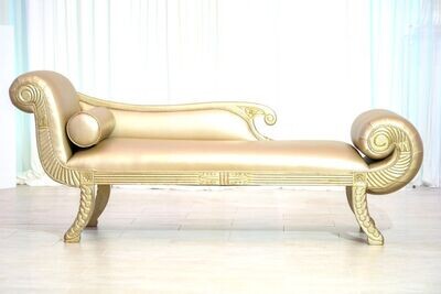 Gold Chaise Loveseat