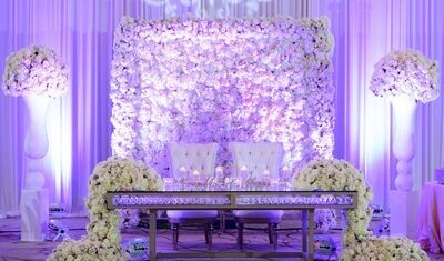 Flower Wall with Mixture of Fresh and Silk Floral 8FTx12FT