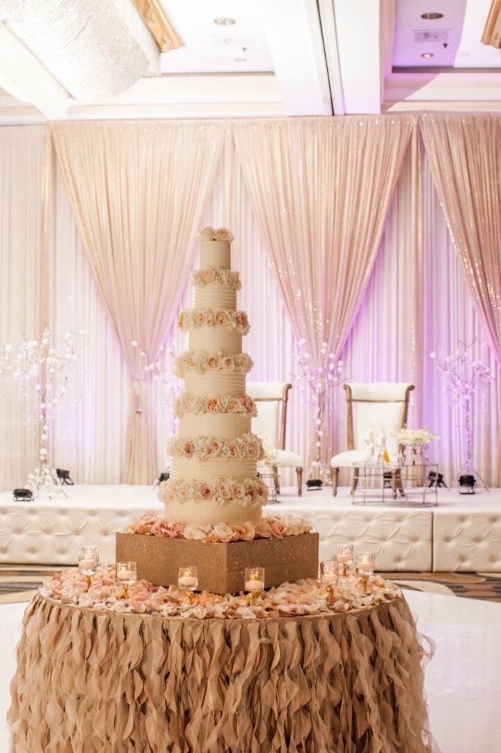 Sequins Gold 2 X 2 Cake Stand