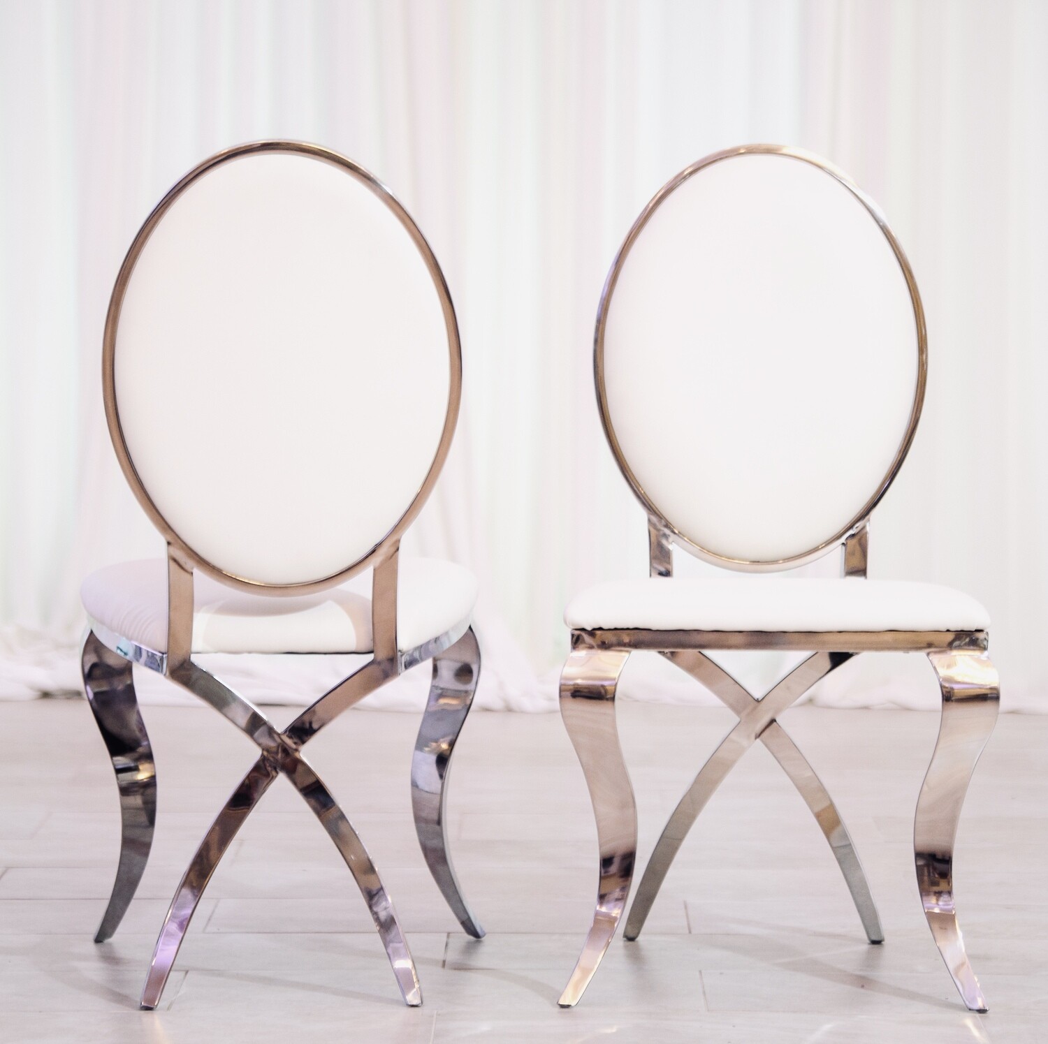 Silver and White Louie Chair